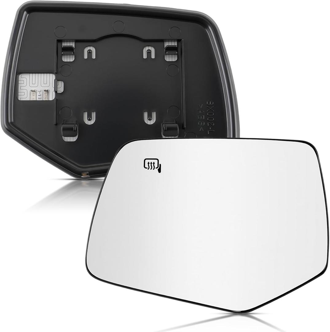 Left Driver Side Heated Mirror Glass Compatible with Ford Escape 2008-2012, Replace 8L8Z-17K707-C, Exterior Mirror Replacement Glass