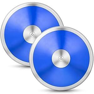 Wettarn 2 Pcs 1. 6 kg Sports Training Discus for Junior High School Students Teen Boys Girls Graduation Gifts for Discus Track and Field Discuses Track and Field Equipment Men Women (Blue)
