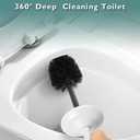 Stainless Steel Toilet Brush and Holder,Toilet Bowl Brush with Long Handle for Bathroom,Toilet Brushes-Space Saving,Covered Brush, Durable, Deep Cleaning,Splash Resistant (White)