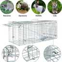ANT MARCH Live Animal Cage Trap 32''x11.5"x13" Steel Humane Release Rodent Cage with Gloves for Rabbits, Stray Cat, Squirrel, Raccoon, Mole, Gopher, Chicken, Opossum, Skunk, Chipmunks, Groundhog