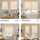 UNISHADES No Drill Cordless Bamboo Roman Shades, Light Filtering Woven Natural Bamboo Window Covering, Easy Install Roman Style Shade, for Window Size 31" W × 48" H - Alternate Natural