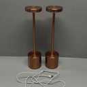 Cordless Table Lamps Rechargeable Set of 2, Portable LED Desk Lamp, 5000mAh Battery Powered Wireless Table Light - 3 Color Dimmable Lighting for Restaurant Dining Patio Outdoor Bedroom(Rose Gold)