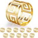 Luxurious Hollow Out Design Napkin Rings Holder Elevate Your Dining Experience with Exceptional Craftsmanship Set of 12 for Wedding Dinning Birthday Parties (Gold)