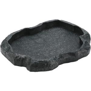 Reptile Bowl Rock Food and Water Dish Feeder Bowl Aquarium Ornament Terrarium Dish Plate for Tortoise Lizard(18 * 14 * 2cm) (Green)