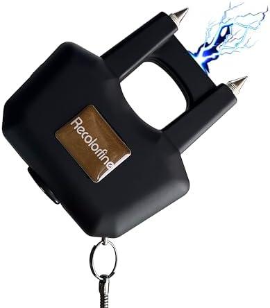 RECOLORFINE Stun Gun with Safety Switch for Men for Women Self Defense,Rechargeable Stun Guns