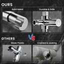 Veken High Pressure Rain Shower Head with Multi-Functions, Square Rainfall Shower Heads with 5-Mode Handheld Spray Combo, Detachable Hand Held Showerhead with Hose, Double Regaderas Para, Chrome