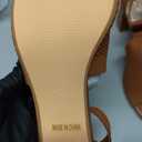 NEWBELLA Women's Knit Ankle Strap Sandals - Open Toe Block Heel Pumps, Breathable Comfortable Summer Heels for Casual Outings, Brown 8.5