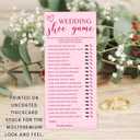 4x9 Inch Wedding Party Games, Bridal Shower Cards, 25 Pink Bridal Shower Games for Wedding Reception, Bachelorette, Engagement Party, Minimalist Guest Interaction Activity Cards-A10