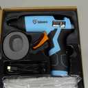 GoGonova Cordless Hot Glue Gun, 15s Fast Preheating with 2Ah Built-in Battery Hot Melt Glue Gun, Smart Power-Off, Kit with 25 Pcs Premium Mini Glue Sticks and USB-C Charging Port (Blue)