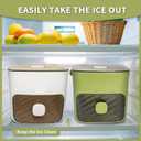 Ice Cube Tray for Freezer with 2 Trays and Ice Storage Bin Tweezers, 48 Grid Ice Making Mold Ice Maker with Easy to Press Lid, for Whiskey Cocktails Beer Coffee (Green)
