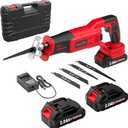FULLYEA Reciprocating Saw Cordless, Brushless Recipro Saw 0-3500 SPM, Cordless Saws with 2 * 2.0Ah Battery & 4 Blades, Battery Powered Reciprocating Saws for Wood/Metal/Plastic Cutting
