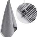 POLYTE 430 GSM Microfiber Lint Free Hand Towel, 16 x 30 in, 4 Pack (Waffle Weave)