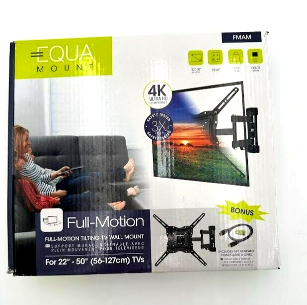 Equa Mount Full Motion Tilting TV Wall Mount for 22" to 50" TVs - Small TV Mount