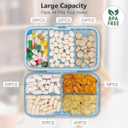 FYY Weekly Pill Organizer with Labels,8 Compartments Travel Daily Pill Case Airtight Moistureproof Large Pill Box to Hold Vitamins, Fish Oil, Supplements,Cotton Swab and Bandages-Blue