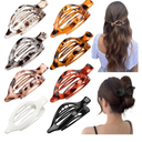 8 Pcs Flat Hair Clips for Women, French Large Flat Claw Clips for Women, Strong Hold Tortoiseshell Hair Claw for Thick Thin Hair, Pack Of 2
