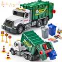 Large Truck for Kids 18 PCS,Friction Powered Garbage Recycling Truck Includes Dumpster, 2 Sorting Bins, Birthday Gifts for Boys Girls