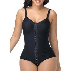 SHAPSHE Fajas Colombianas Moldeadoras Compression Garment Body Shaper Tummy Control Shapewear with Steel Bones (XX-Large, Black)