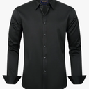 J.VER Men's Dress Shirts Solid Long Sleeve Stretch Wrinkle-Free Formal Shirt Business Casual Button Down Shirts Size L