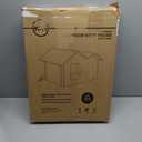 K&H Pet Products Extra-Wide Heated Cat House for Outside, Outdoor Cat House with 2 Safe Escape Doors, Weatherproof Insulated Stray & Feral Shelter with Waterproof Heated Bed, Safety Listed - Olive