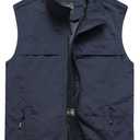 Gihuo Men's Lightweight Quick Dry Outdoor Multi Pockets Fishing Vest (X-Large, Navy)