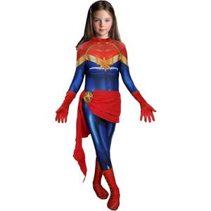 Womens Girls Superhero Cosplay Costume Halloween Spandex Jumpsuit Costume 3D Style Cosplay Suit (M)