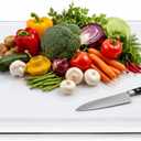 Acrylic Cutting Board with Counter Lip 24x18 Inch Large Clear Chopping Board Non Slip Kitchen Worktop Protector Durable Transparent Food Prep Board for Countertop Kitchen Accessories