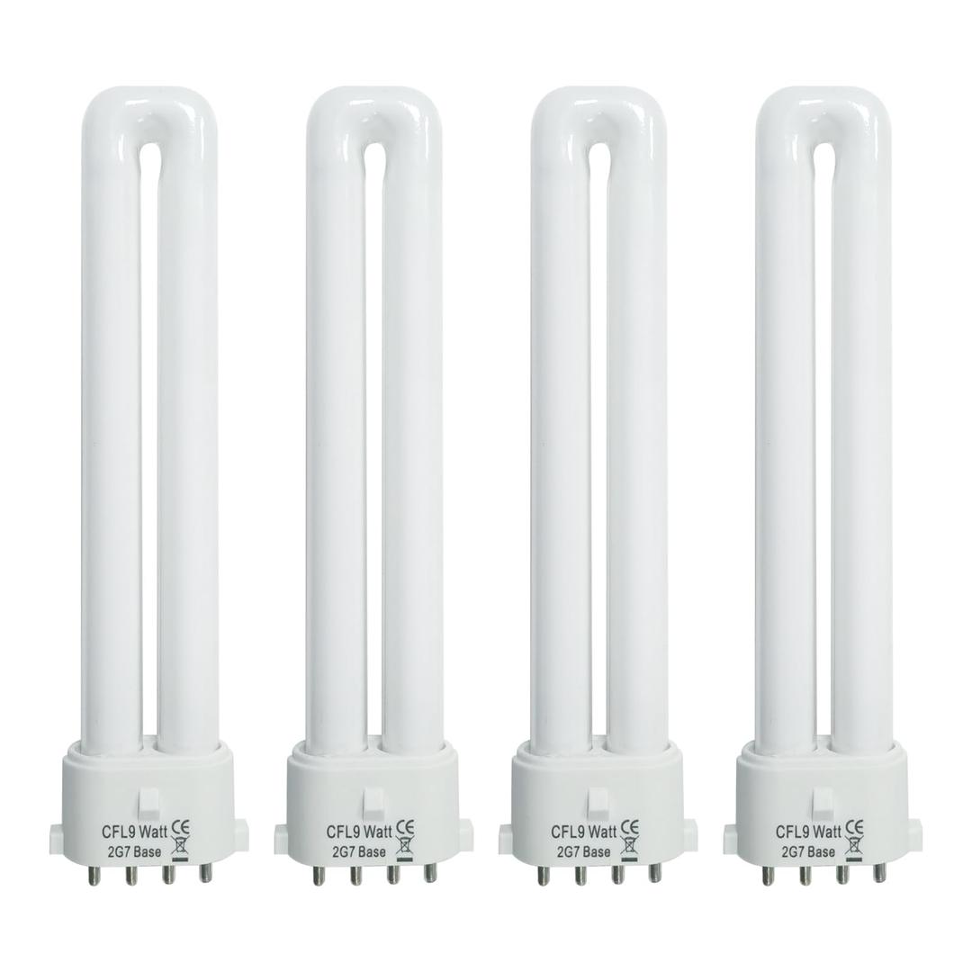 9 Watt Light Bulb Compatible with Satco S8365, Kandolite 96500, Rayovac F9W-1, Coleman Lantern Bulb Replacement 2G7 Base 4100K 4 Pack