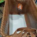 SKY-TOUCH 4pack Rectangular Rattan Storage Basket with Handle,Strong and Durable Hand-Woven Rattan Basket for Organizing, Storage and Organizer Baskets, Large, Coffee Color