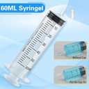 12pack 60ml Large Syringes Without Needle, With Cap for Liquid, Measuring, Ink Refilling, Oil, Liquids Glue Applicator, Individually Sealed