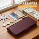 COBEAR for Samsung Galaxy S26 Ultra Case Wallet, Pu Leather Flip Phone Case with Wrist Strap, Zipper Pocket, Kickstand, Women Men Phone Wallet Case with Card Holder for Samsumg S26 Ultra,Wine Red
