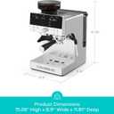 CASABREWS MARENZA Espresso Machine with Built-in Grinder and Steam Wand, PFAS-Free 20Bar Coffee Machine with LCD Display, Barista-Quality Cappuccino Latte Machine for Home Use