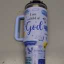 I Am A Child of God Tumbler 40oz with Handle, Light Blue Insulated Christian Travel Mug - Peaceful Baptism Gifts for Women & Girls