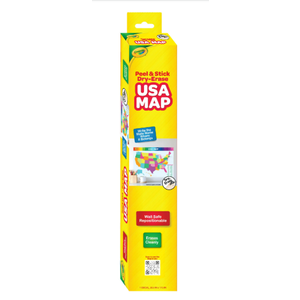 Wall Safe Map Crayola Dry Erase Peel and Stick USA Wall Map, Removable, 17.5" x 23.5"