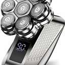 Head Shavers for Bald Men, 7D Electric Razor for Men, IPX7 Waterproof Dry/Wet Detachable Head Shaver, LED Display, Fast Charging, 5-in-1 Pro Grooming Kit, Travel-Friendly, Ideal Gift Choice