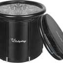 Bubplay Ice Bath Cold Plunge Tub with Cover for Indoor Outdoor for Recovery, Cold Water Therapy, Athletes & Adults -105 Gallons, Black, XL