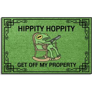 Wulidrom Doormat Hippity Hoppity Get Off My Property Rug for High Traffic Areas