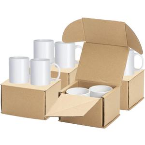 PYD Life 8 Pack Sublimation Mugs Blanks 11 OZ Coffee Mugs White Ceramic Photo Cups Bulk for Cricut Mug Press Print