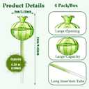 4 Pack Self Watering Planter Insert,Plant Watering Devices Plant Watering Globes for Indoor Plants,Easy Plants Live Houseplants Self Watering Plant Accessories Indoor Items for Plant Lovers - Green