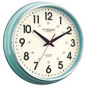 HYJOOY Wall Clock Metal 12.4" Vintage Retro Wall Clocks Countryside Style Silent Non Ticking Easy to Read for Living Room, Kitchen, Bedroom, Office, Bar(12.4" Teal)