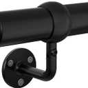 Stair Handrail Kit 5FT, Stainless Steel 304 Wall Mount Railing System, 1-11/16 Inch Pipe Secure Grab Hand Rail for Staircase Indoor House Decor Outdoor, Industrial Modern Style- Black