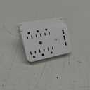 Wall Outlet Extender with Surge Protector, 6 AC Outlets, Shelf, 2 USB & USB C Charging Ports - Home & Dorm Plug Expander (White)