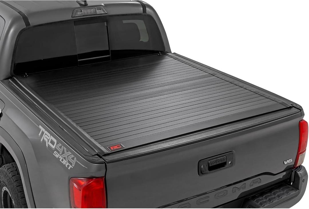 Rough Country Hard Roll-Up Tonneau Cover for Toyota Tacoma (2016-2023) - Aluminum Truck Bed Cover, Fits 5' Bed