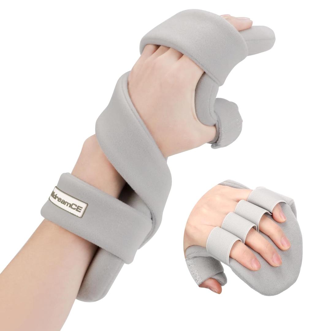Resting Hand Splints for Straightening Fingers,Carpal Tunnel Wrist Brace Night Immobilizer With Finger Separators for Stroke Rehabilitation,Muscle Atrophy, Dupuytren's Contractures (L)
