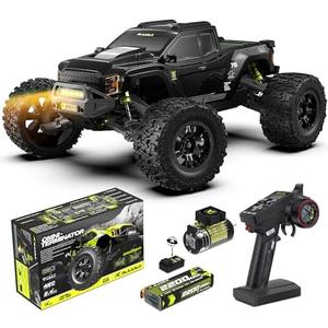 RIAARIO 1/10 Brushless RC Cars, Monster Truck, 50+ MPH, 4WD, Waterproof, Carbon Fiber, Black, Ages 8+