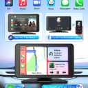 Apple Carplay Screen for Car, 7" HD Portable Car Stereo Touch Screen with Wireless Android Auto, Backup Camera with LED/Mirror Link/Voice Control/Bluetooth/GPS/AUX/FM Satellite Radio for All Vehicles