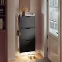 SoBuy Wall Mounted Shoe Cabinet with Motion Sensor LED Light, 19.7"x7.5"x51.6"