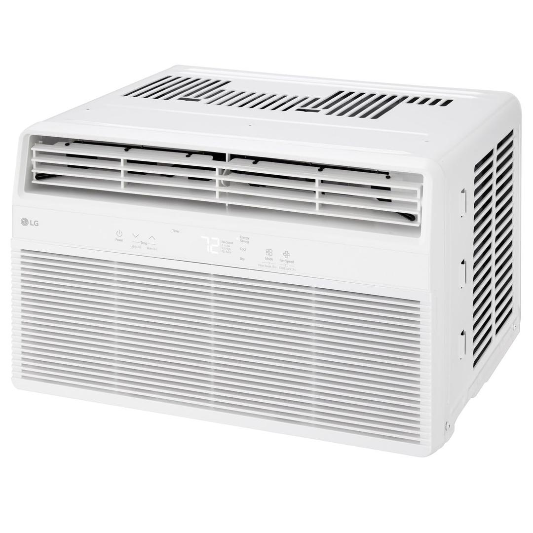 LG 8,000 BTU Window Air Conditioner with Dehumidifier, 115V, Window AC for Medium Rooms up to 350 Sq. Ft. (25' x 14'), Window Unit AC with Remote Control, 3 Speeds, Auto-Restart, 24-Hour Timer, White