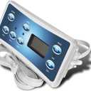 53189-01 Topside Control Panel Compatible with Balboa VS Serial Model VS510SZ and VS520SZ Spa Control System, 7 Buttons, 7-feet Cord with Phone Jack Connector