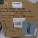 AAAAAcessories Outdoor Deep Seat Cushions with Double Welted Pillow, Waterproof, Fade-Resistant Patio Furniture Replacement Cushions, 24" x 24" x 5" + 24" x 19", Dark Gray