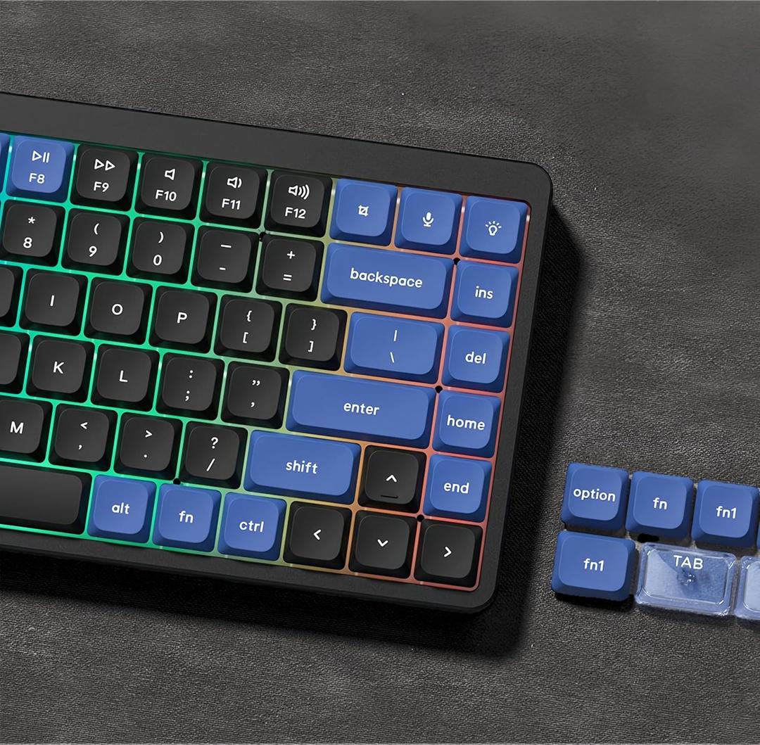dagaladoo Low Profile keycaps for Mechanical Keyboard,Double Shot Key caps,PBT mx Gaming keycap Set,Dark Blue/Black/Light Blue Custom Key caps for Cherry Gateron MX Switches60% 65% 75% 96% 100%